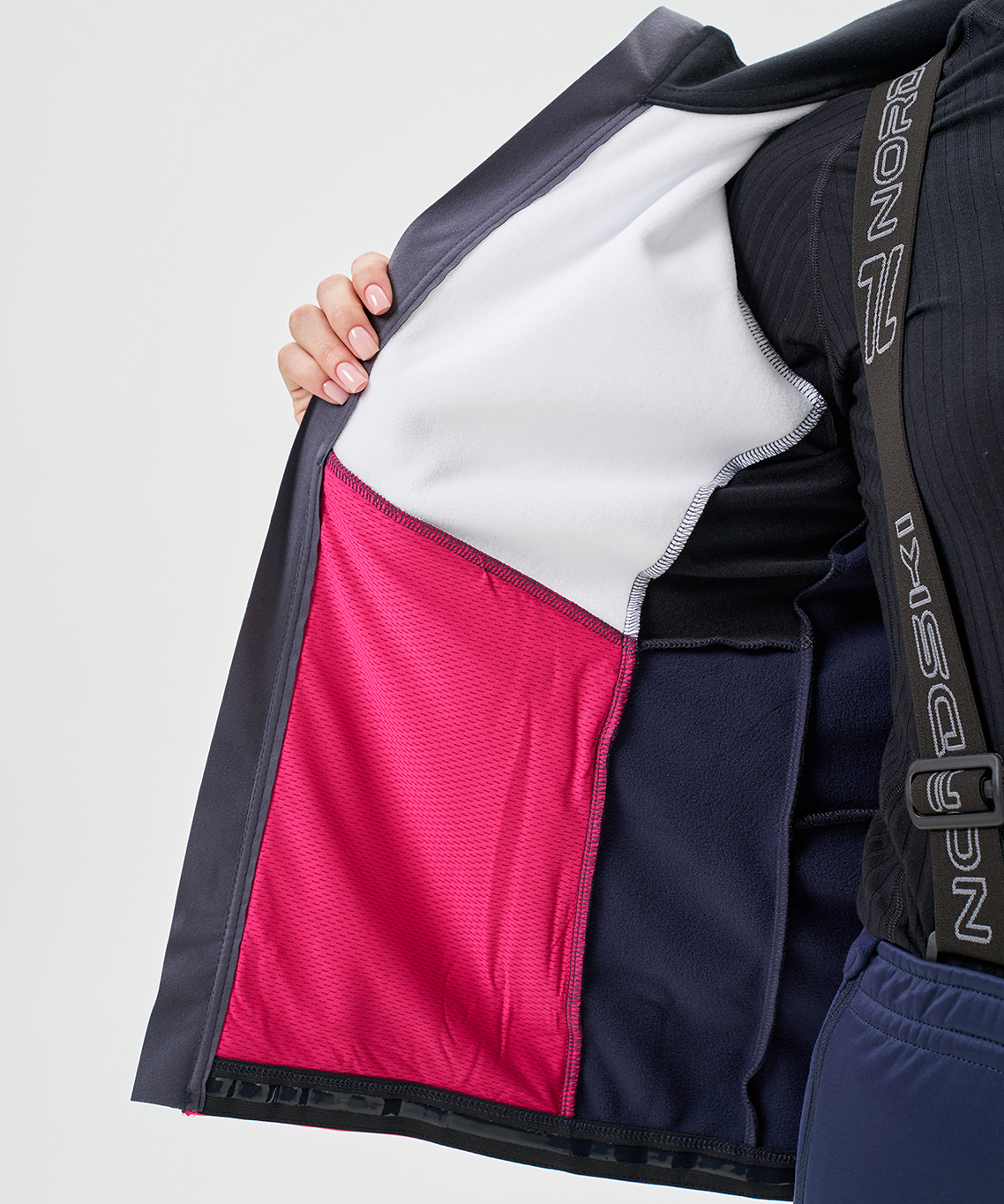 Тренировочная куртка Nordski Advance White/Pink/Blueberry W