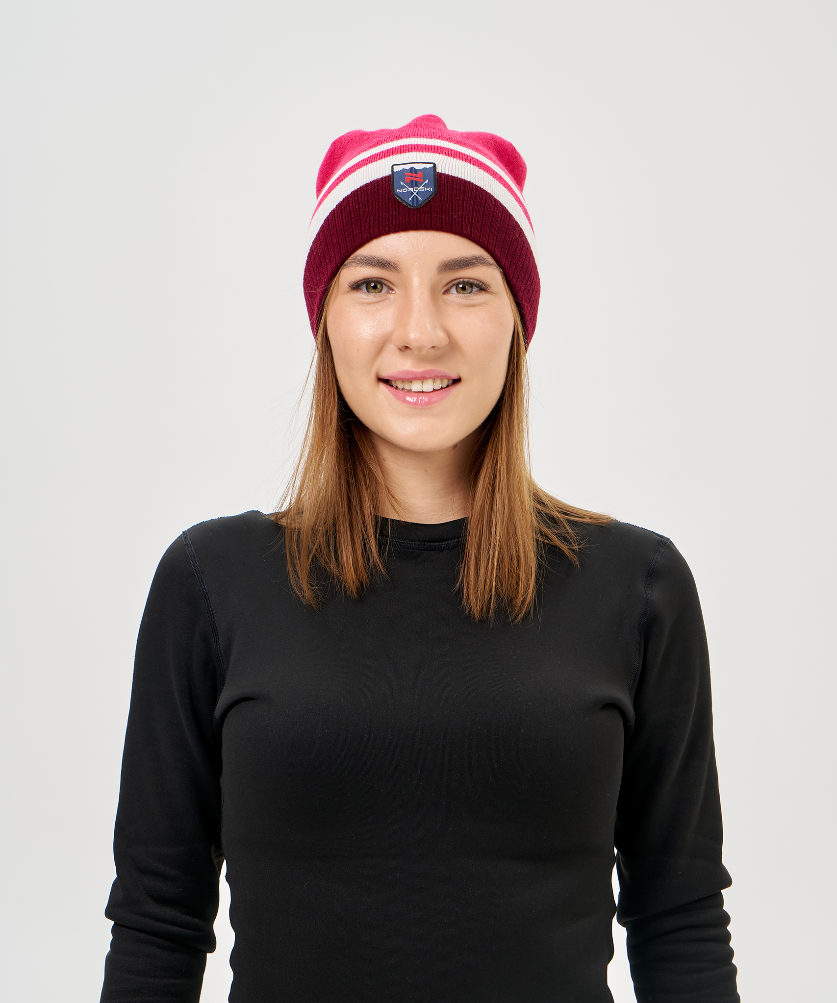 Шапка Nordski Move Pink/White